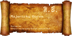 Majerszky Borsa névjegykártya